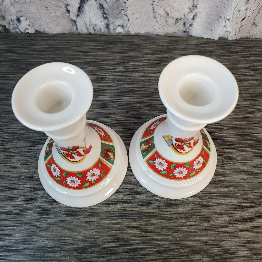 Classic Traditions Charlton Hall Pair (2) Tapered Candle‎ Holders JAPAN W/Box